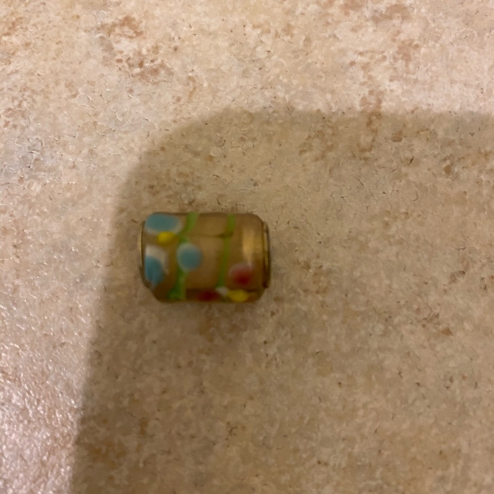 Zable clear with colored flowers all around